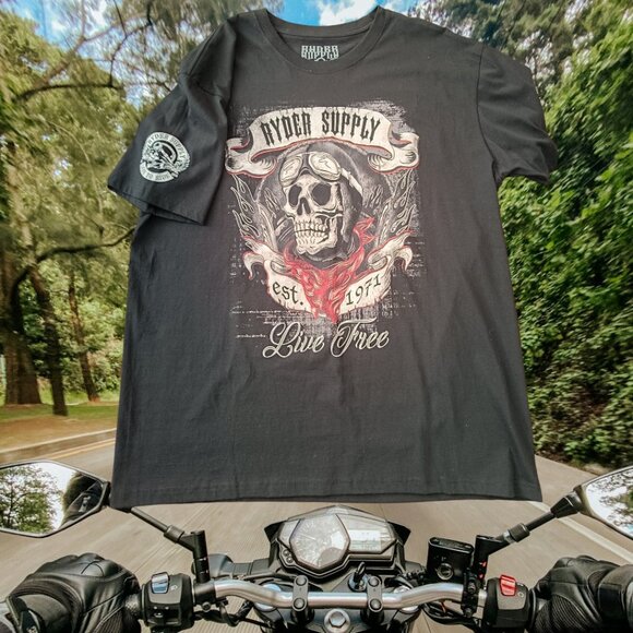 2XL💀 T-shirt Motorcycle Biker Ryder Supply "Life to Ride" Skull Graphic … - Picture 1 of 8